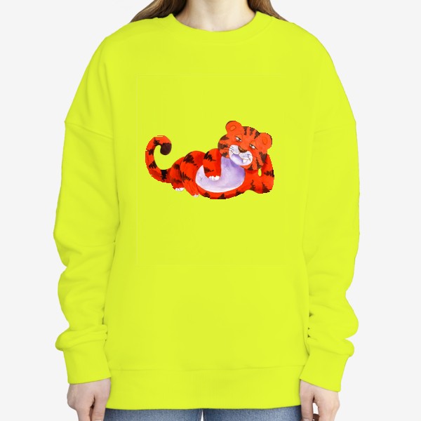 Свитшот «Год тигра 2022 Новый год Прикольный тигр Смешной тигр Парная футболка»