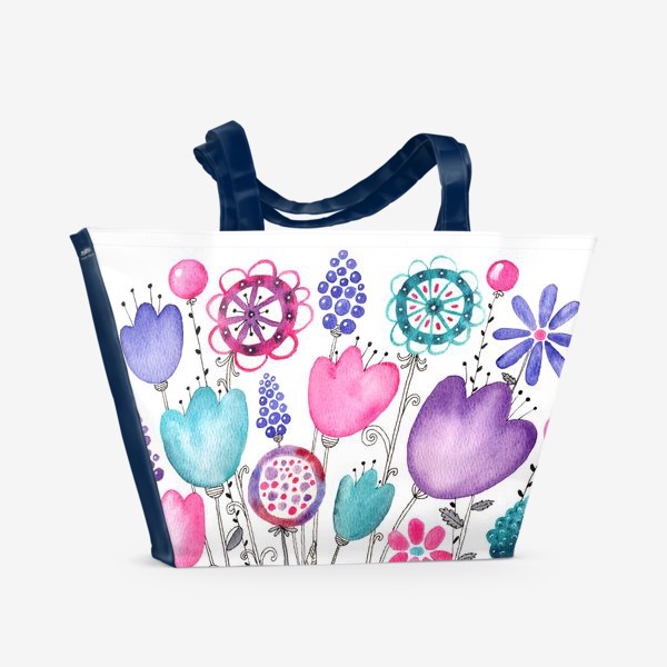 Пляжная сумка &laquo;Pink, blue, violet&raquo;