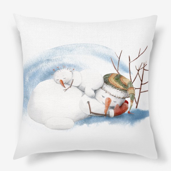 Подушка «Snowmen family»
