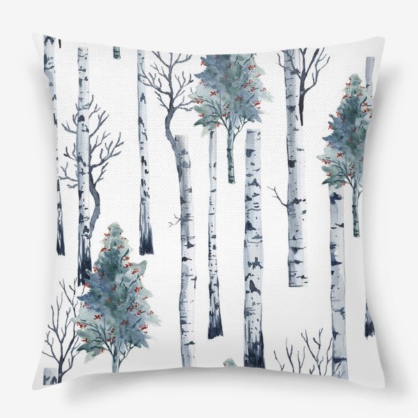 Подушка «зимний лес»