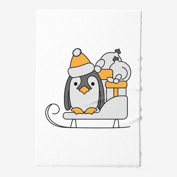 Полотенце «Пингвин на санках»
