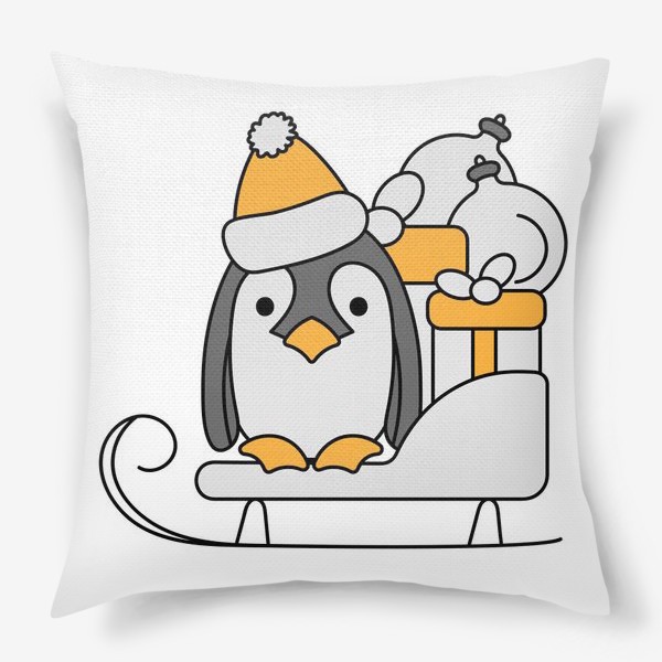 Подушка «Пингвин на санках»