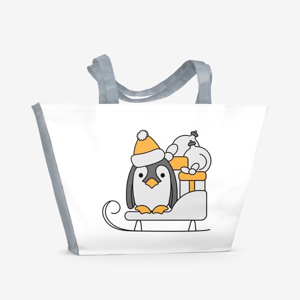 Пляжная сумка «Пингвин на санках»