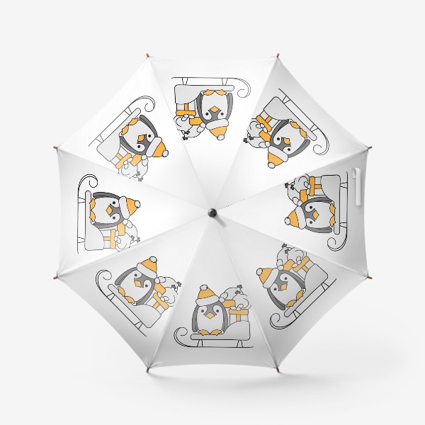Зонт «Пингвин на санках»