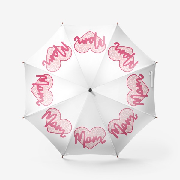 Зонт «Надпись "Мама" в ажурном цветочном сердечке. Нежность ко Дню матери»
