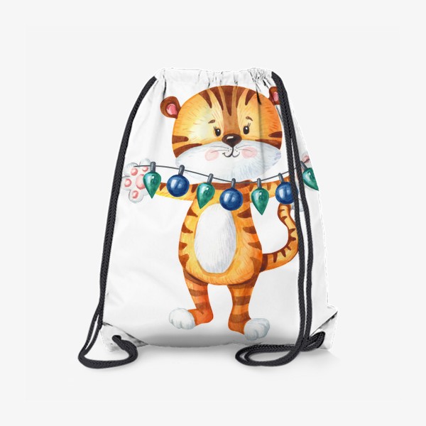Рюкзак «Новогодний тигренок с гирляндой»