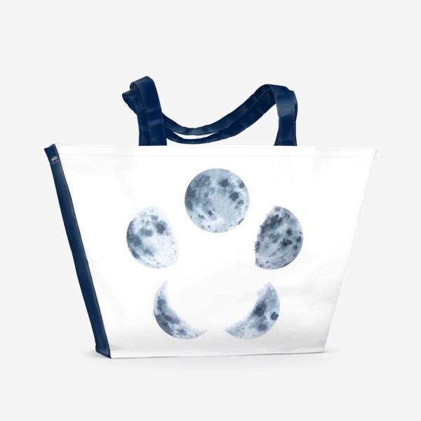 Пляжная сумка «Фазы луны, циклы, полнолуние, ночь, космос»