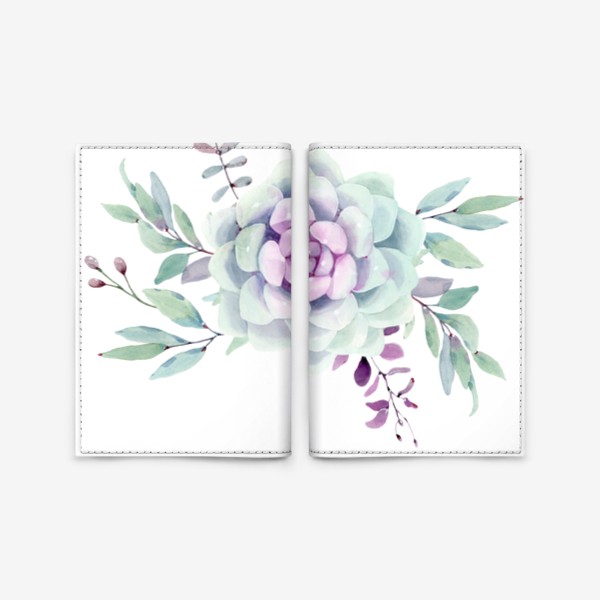 Обложка для паспорта «violet succulent»