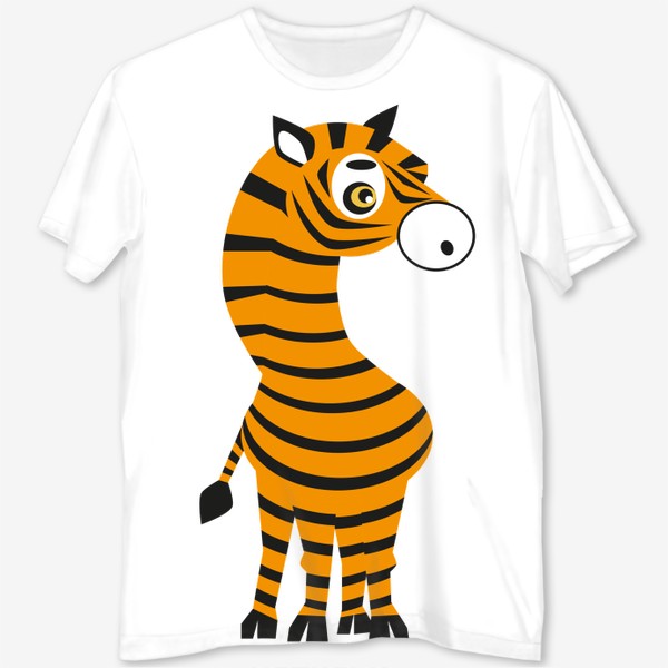 Футболка с полной запечаткой «зебра с окраской тигра: Модно а главное безопасно»