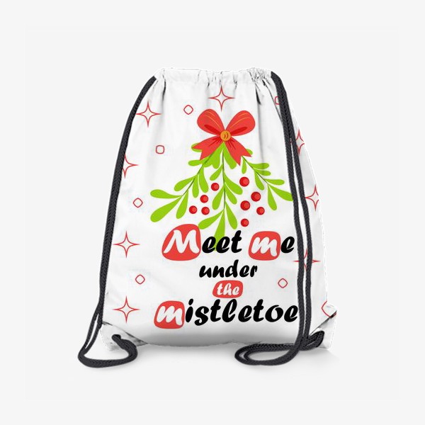 Рюкзак «Ветки омелы и призыв "Встреть меня под омелой" (традиция рождественских поцелуев у подростков)»