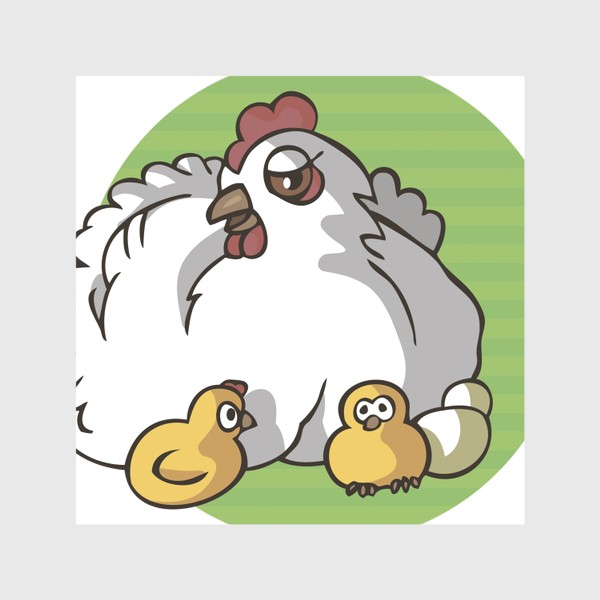 Скатерть «курица мама с цыплятами высиживает яйца»