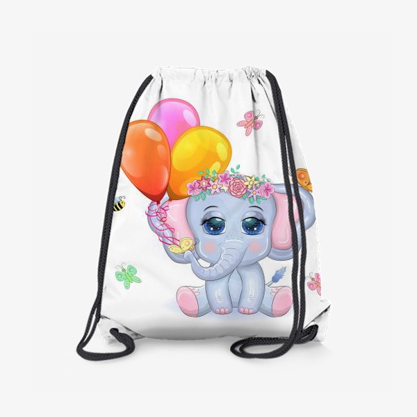Рюкзак «Слоник с шарами и бабочками. От ребенка маме»