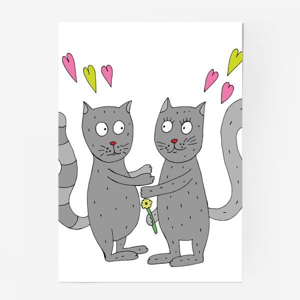 Постер «Влюбленные котики.»