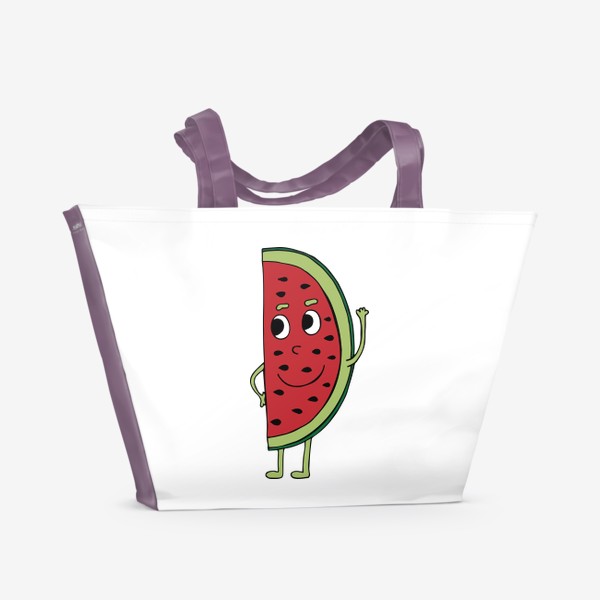 Пляжная сумка «Я сладкий и красный арбуз.»