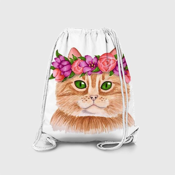 Рюкзак «Кот в цветочном венке»
