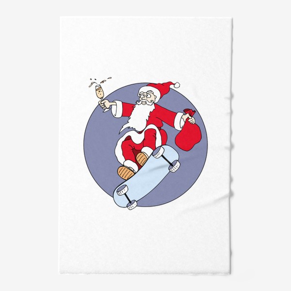 Полотенце «Веселый дед мороз, новогодний принт»