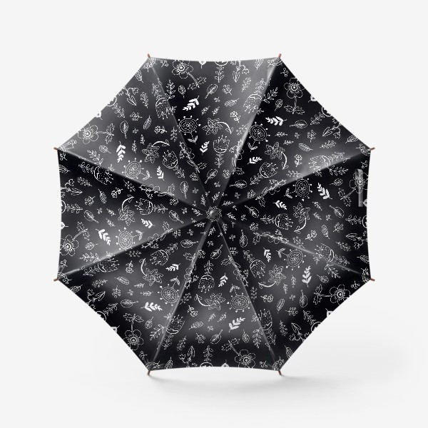 Зонт «Черно-белые растения»