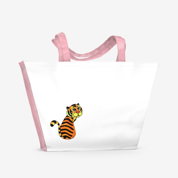 Пляжная сумка «Символ 2022 года Акварельный тигр 3 Минимализм»