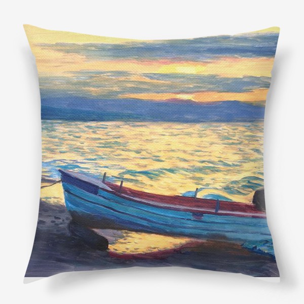 Подушка «Лодка на закате»