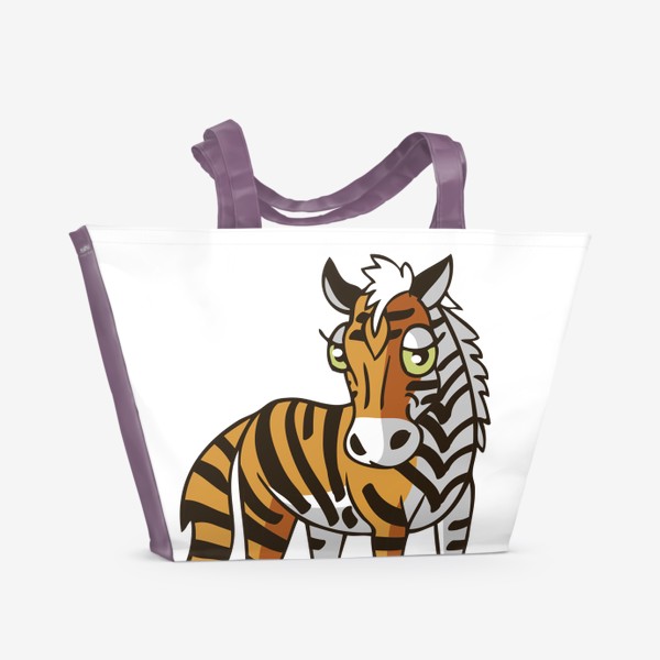 Пляжная сумка «лошадь (зебра) с окраской тигра: Модно и безопасно»