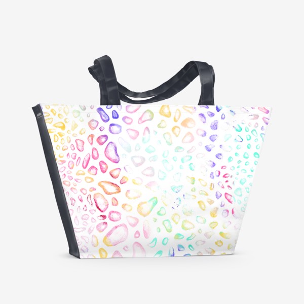 Пляжная сумка «Разноцветный леопард. Леопардовый принт»
