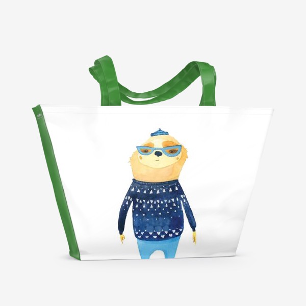 Пляжная сумка «Ленивец в свитере»