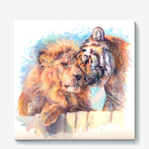 Холст «Тигр и лев»