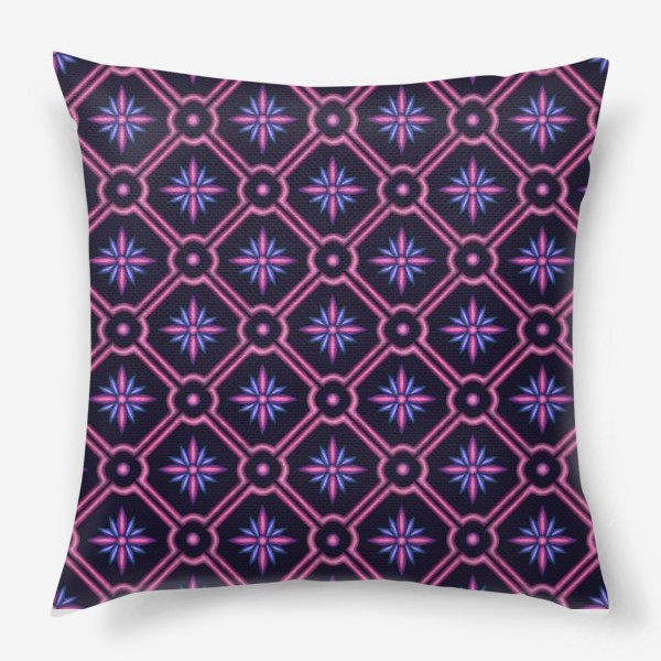 Подушка «Геометрический паттерн фиолетовый»
