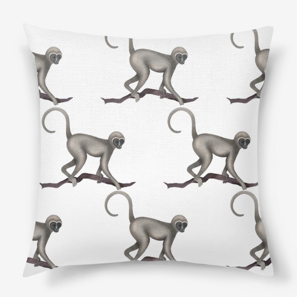 Подушка «Паттерн с обезьянками»