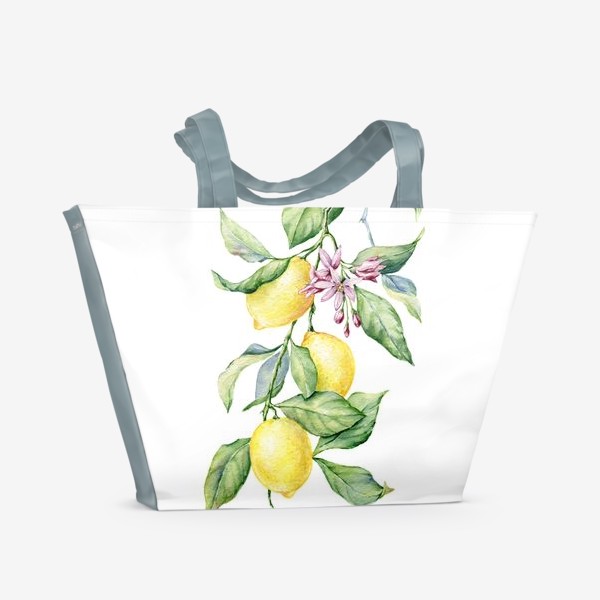 Пляжная сумка &laquo;Ветка с лимонами&raquo;
