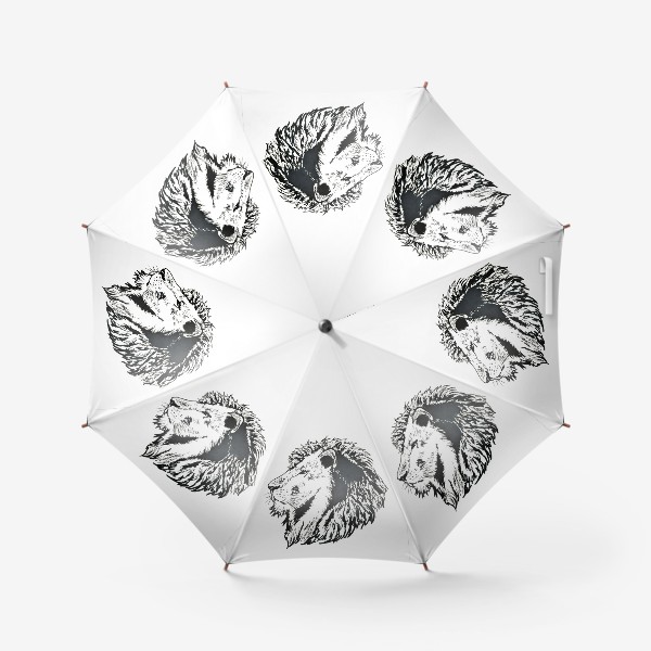 Зонт «Лев портрет графика»