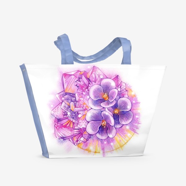 Пляжная сумка «Планета самоцвета. Фиалка и аметист.»