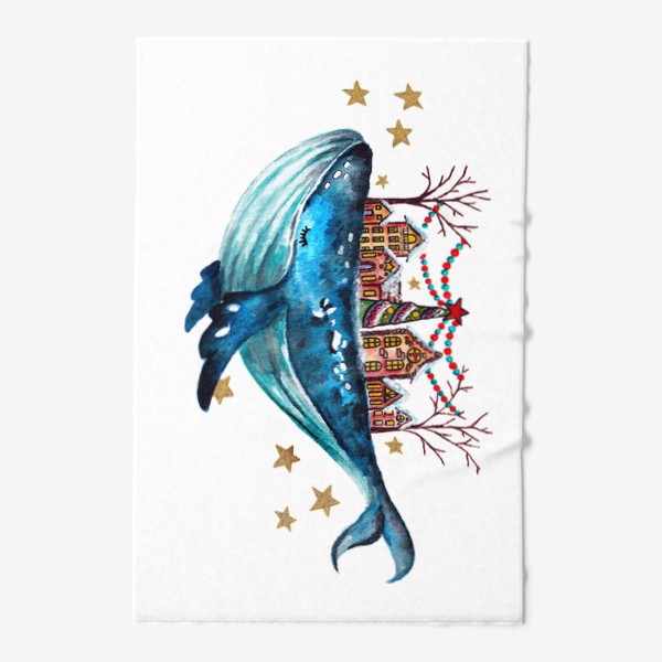 Полотенце «Новогодний кит»