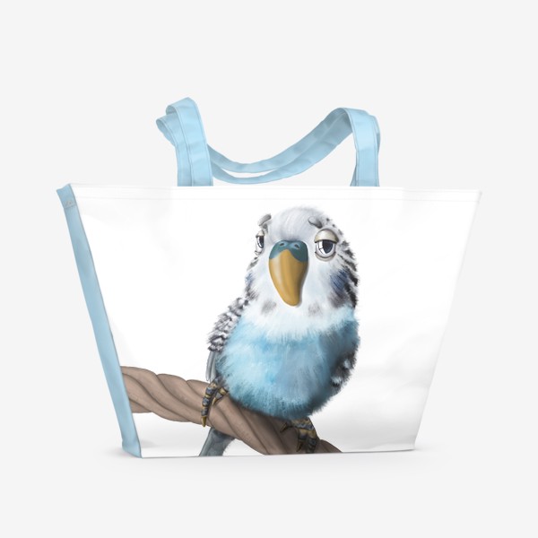 Пляжная сумка «Бирюзовый попугай»