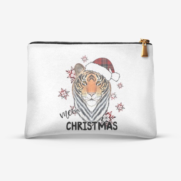Косметичка «Рождественский тигр "Мяу Рождество"»