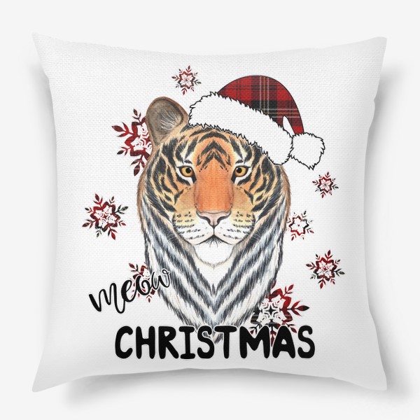Подушка «Рождественский тигр "Мяу Рождество"»