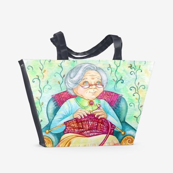 Пляжная сумка «Бабуля, рукодельница, мастерица.»