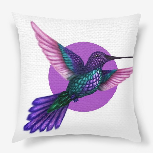 Подушка «Фиолетовая колибри.»