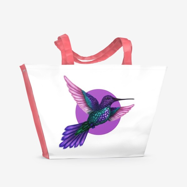 Пляжная сумка «Фиолетовая колибри.»