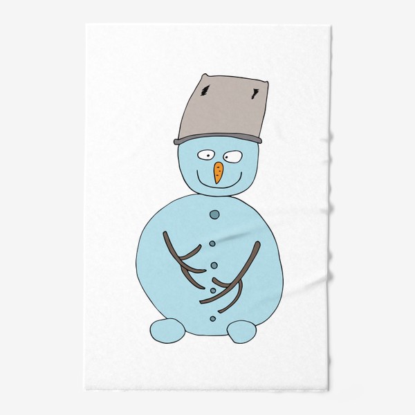 Полотенце «Снеговик с ведром на голове.»