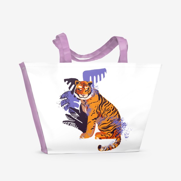 Пляжная сумка «Тигр в тропиках»