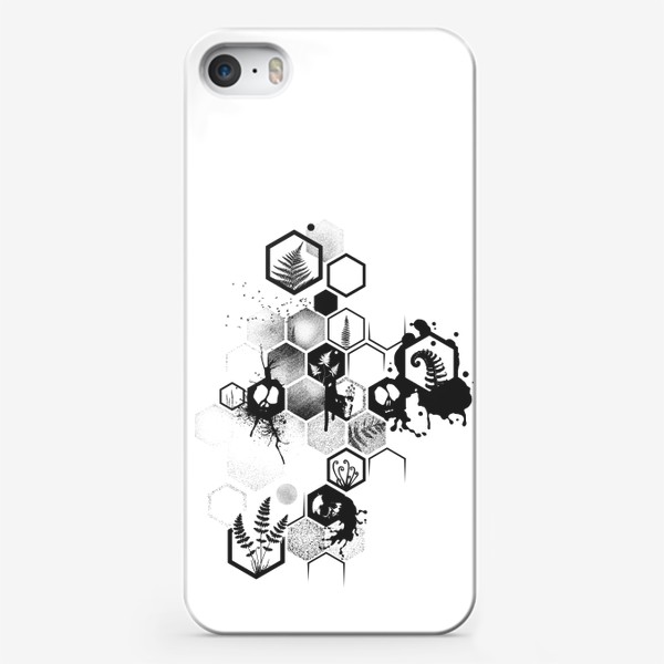 Чехол iPhone «Skulls and Ferns In The Hexagons»