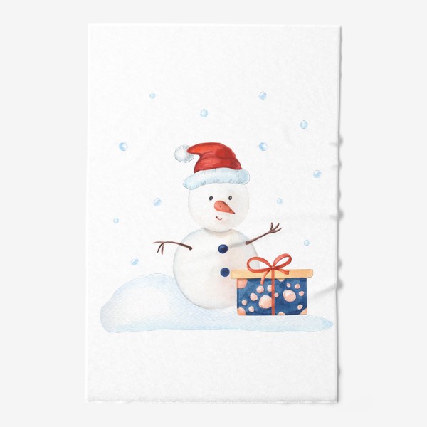 Полотенце «Милый снеговичок с подарком»