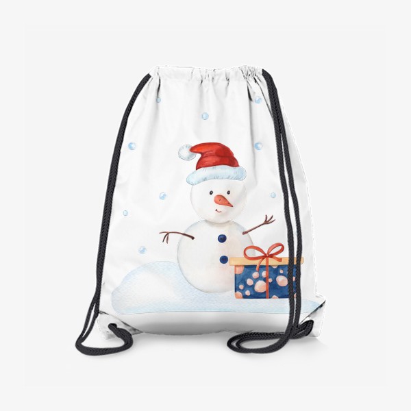 Рюкзак «Милый снеговичок с подарком»