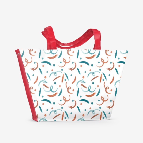 Пляжная сумка «Паттерн новогодняя вьюга»