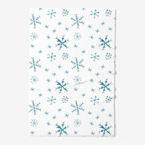 Полотенце «Паттерн голубые падающие снежинки»