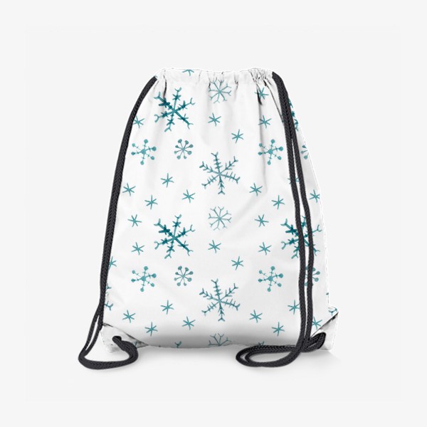 Рюкзак «Паттерн голубые падающие снежинки»