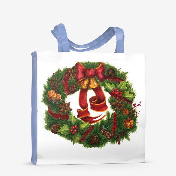 Сумка-шоппер &laquo;Рождественский венок Christmas wreath Ар нуво&raquo;