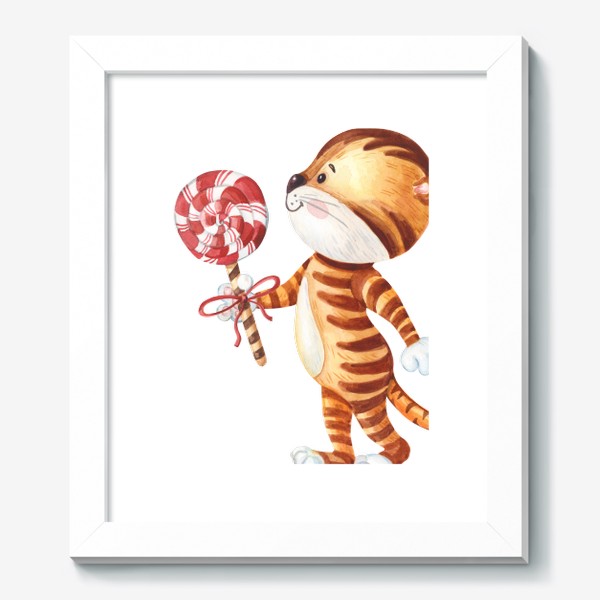 Картина «Милый тигренок с леденцом»