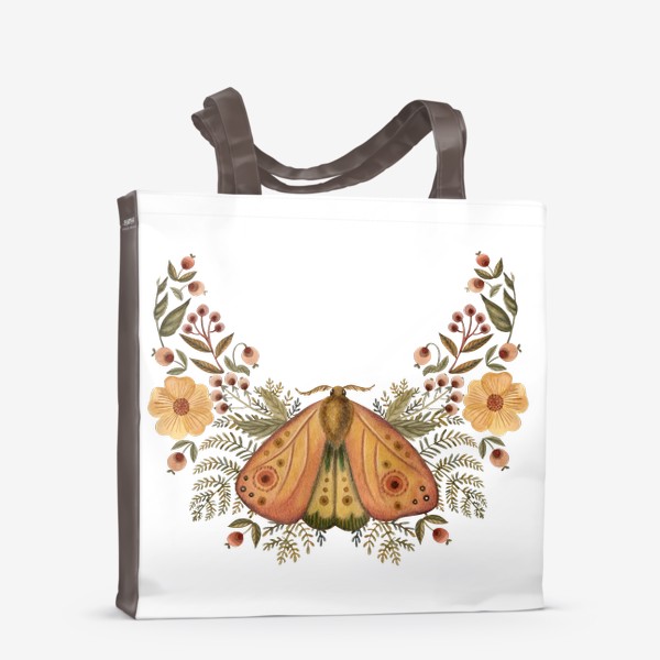 Сумка-шоппер «Бабочка и цветы»